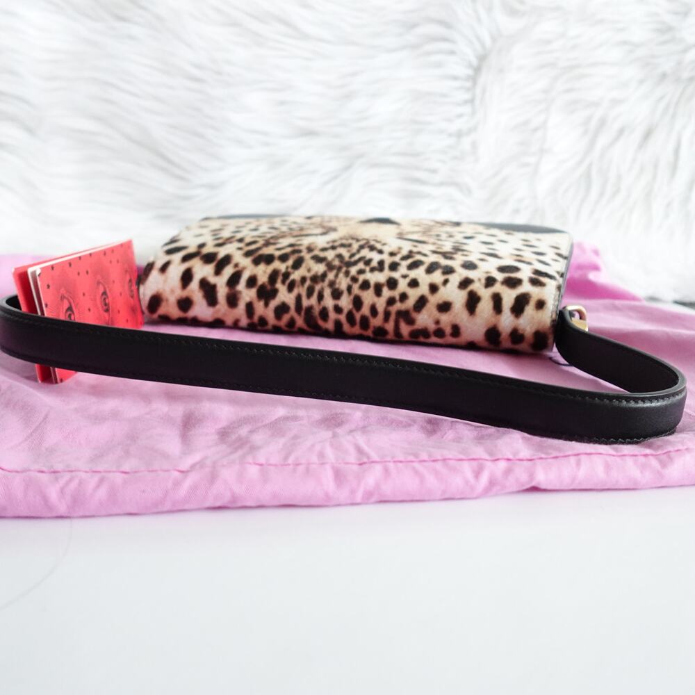 Gucci Leopard Face Cheetah Calf Hair Black Leather Shoulder Bag - Picture 7 of 15